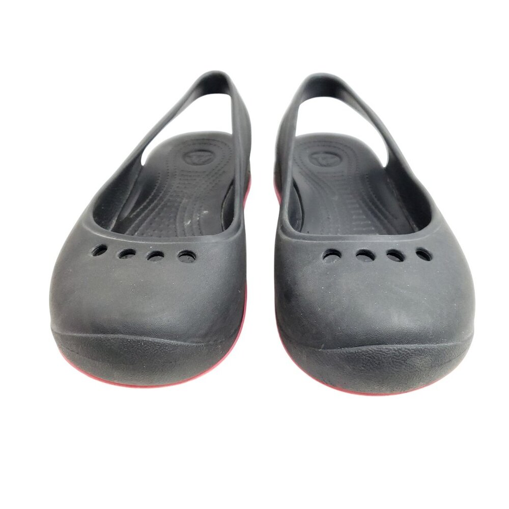 Crocs Women's Size 9 Slingback Ballet Flats Black Pink - Picture 6 of 8